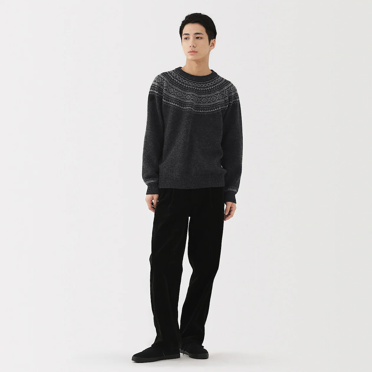 Andes Wool Jacquard Crewneck Sweater - Image 2