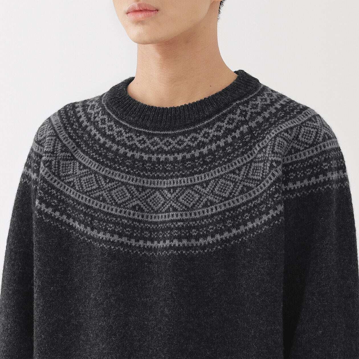Andes Wool Jacquard Crewneck Sweater - Image 5