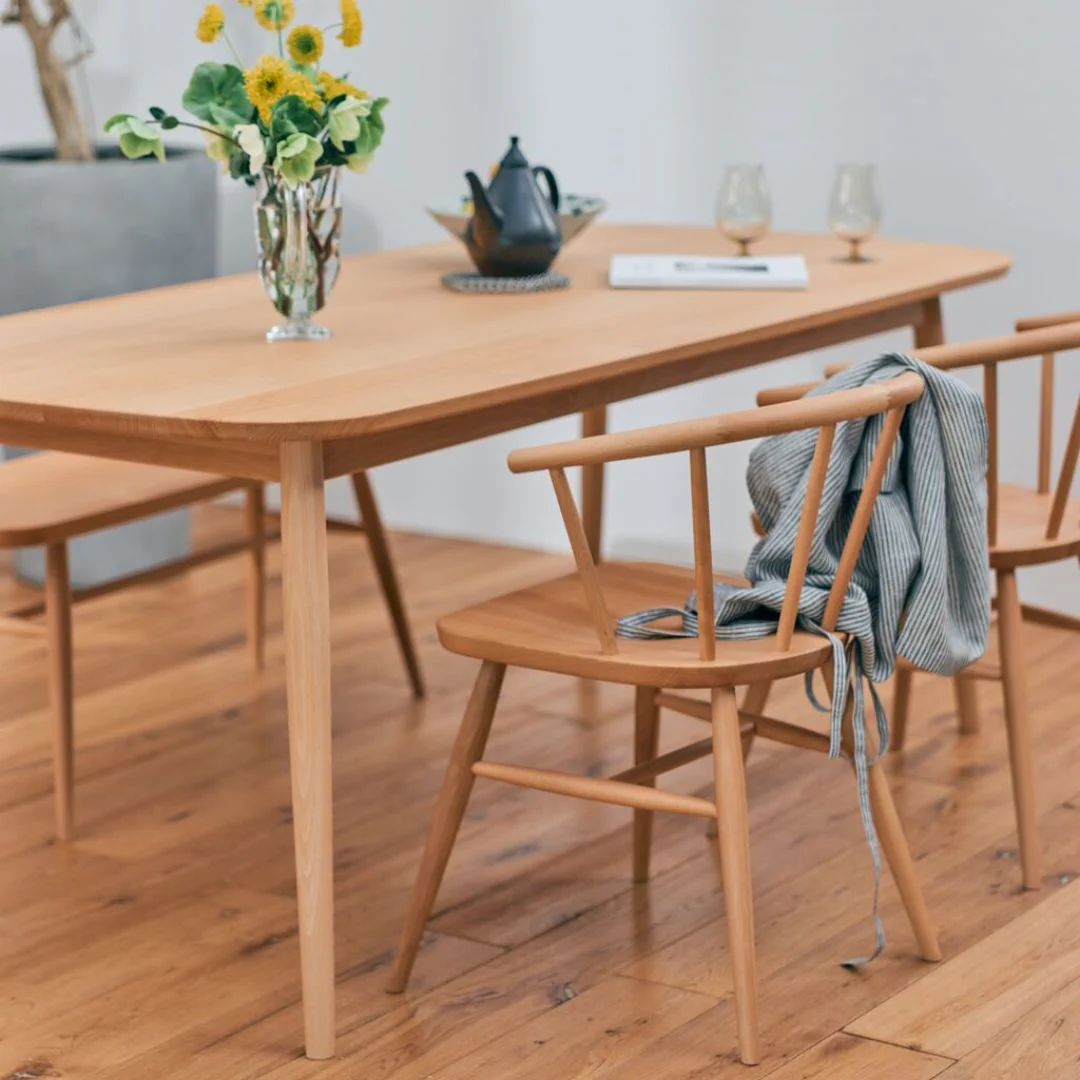 Beechwood Armchair with Round Legs