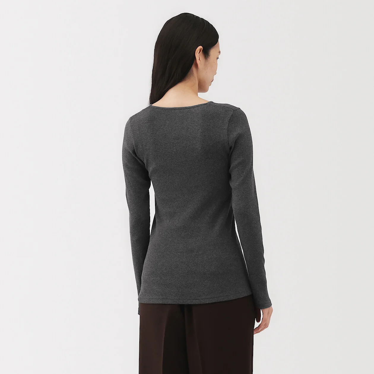 Cotton Cashmere Rib Crewneck T-Shirt - Image 4