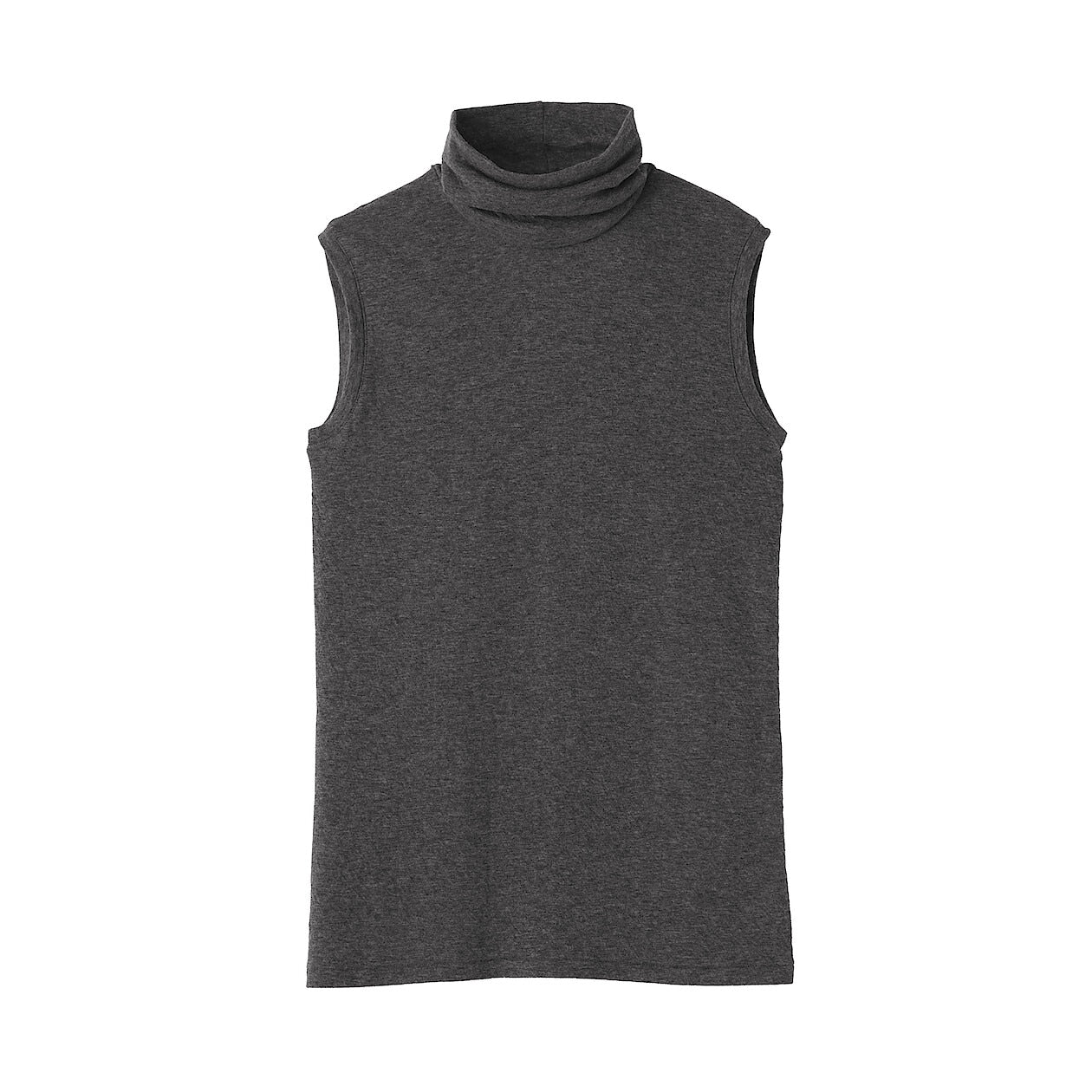 Cotton Cashmere Turtleneck Sleeveless T-Shirt - Image 12