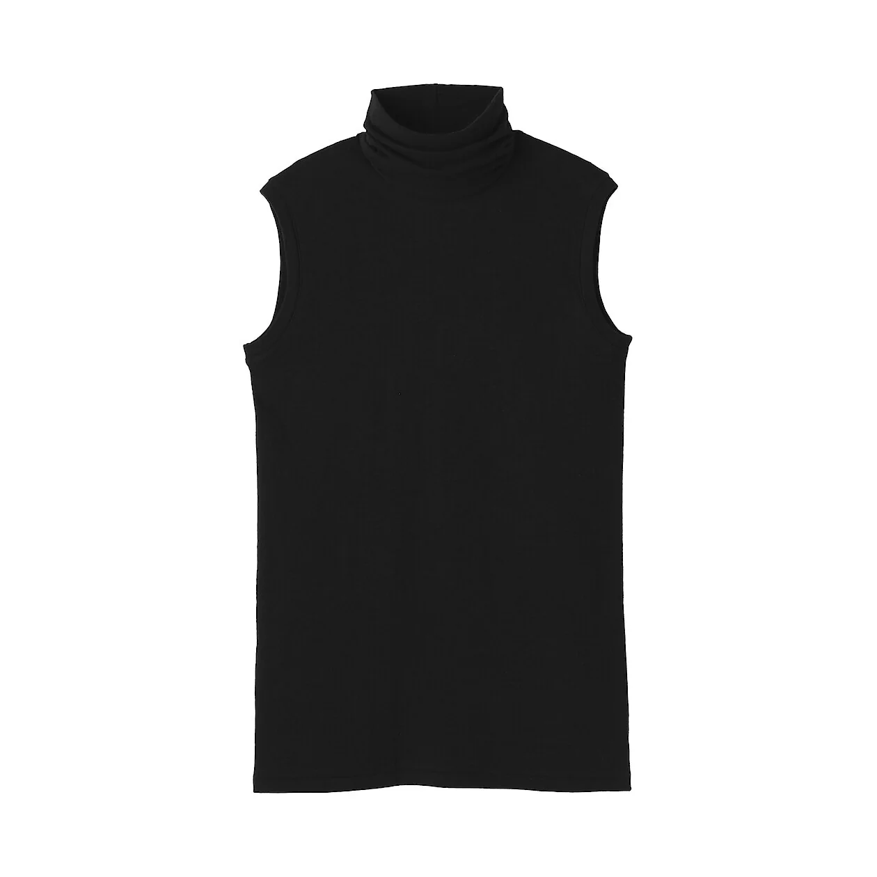 Cotton Cashmere Turtleneck Sleeveless T-Shirt - Image 18
