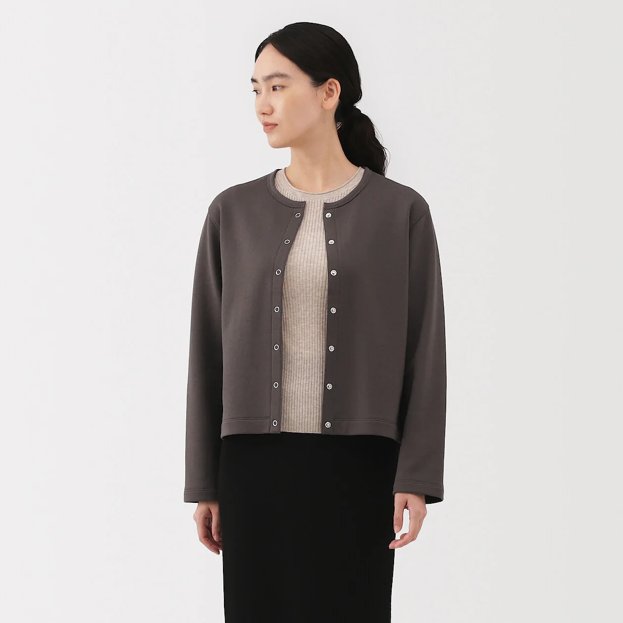 French Terry Sweatshirt Cardigan - Image 25