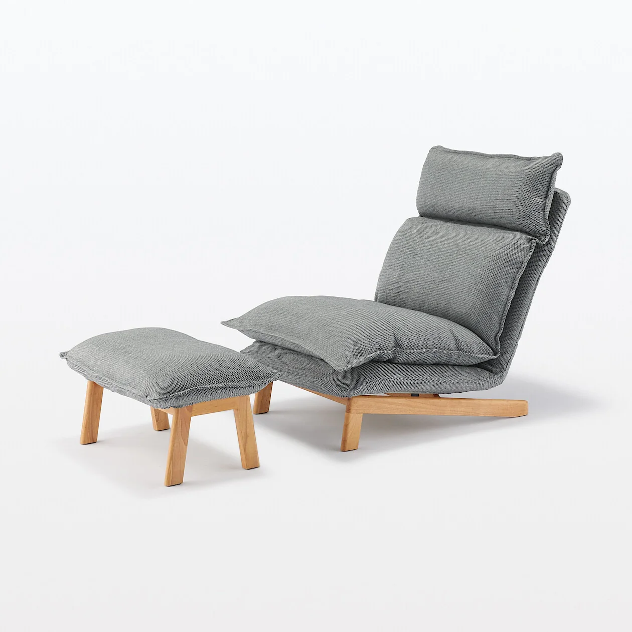 High-Back Reclining Sofa Ottoman with Plain Weave Cover - Image 5