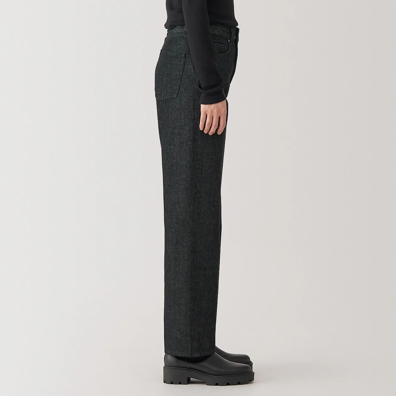Kapok Blend Denim Straight Pants - Image 3
