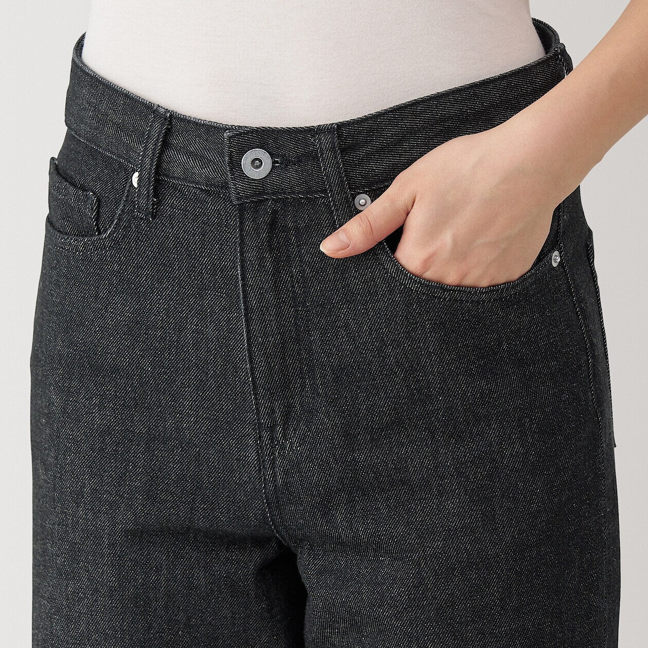 Kapok Blend Denim Straight Pants - Image 5
