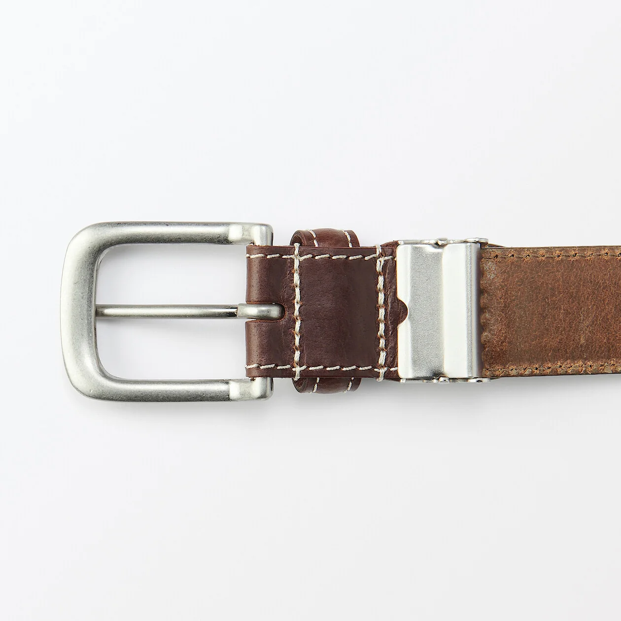 Vegetable Tanned Leather Belt with Stitching - Image 23