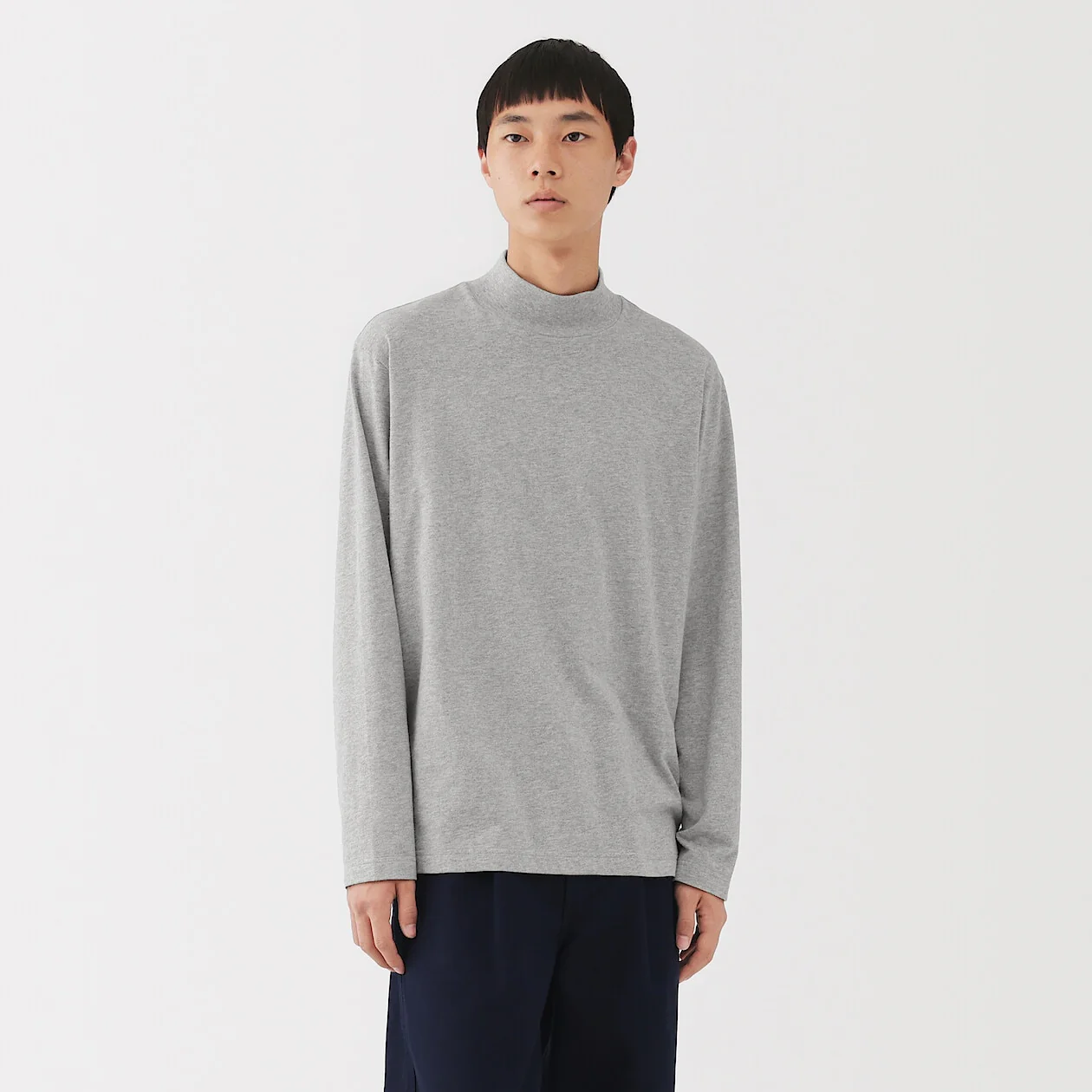 Brushed Jersey High Neck Long Sleeve T-Shirt - Image 16
