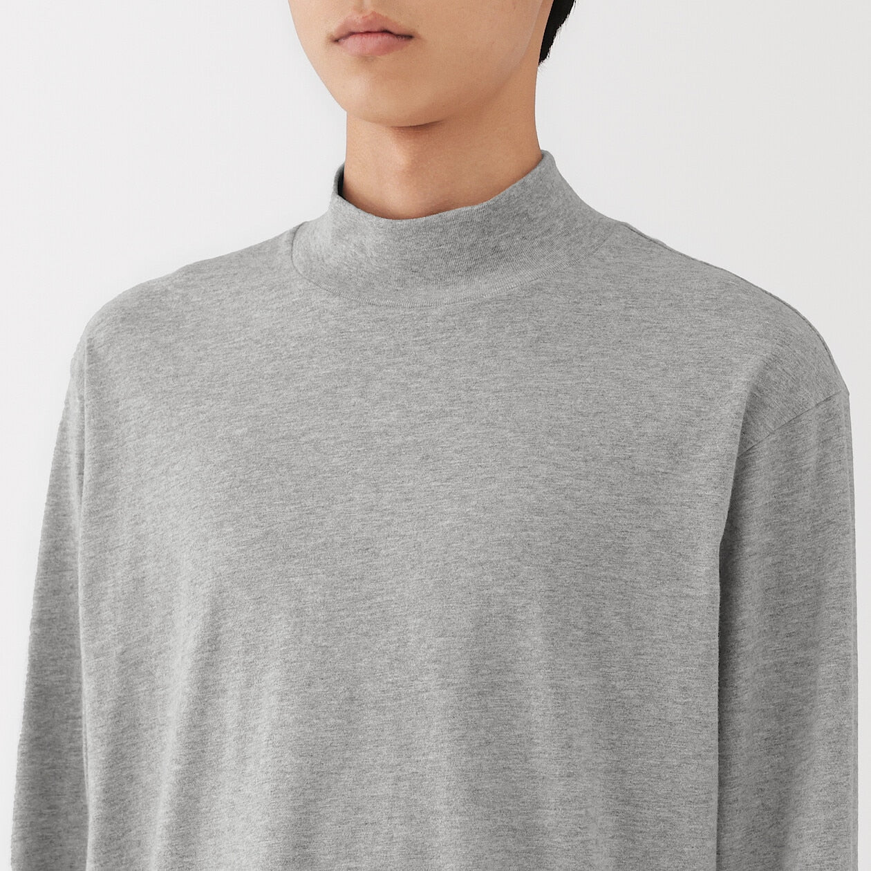 Brushed Jersey High Neck Long Sleeve T-Shirt - Image 20