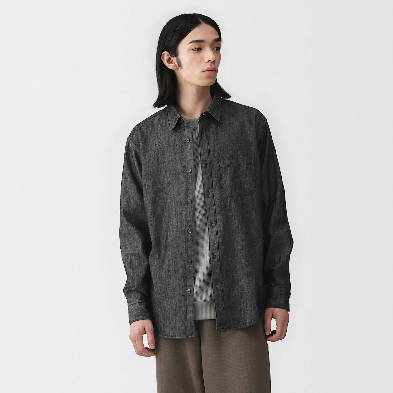 Denim Long Sleeve Shirt - Image 13