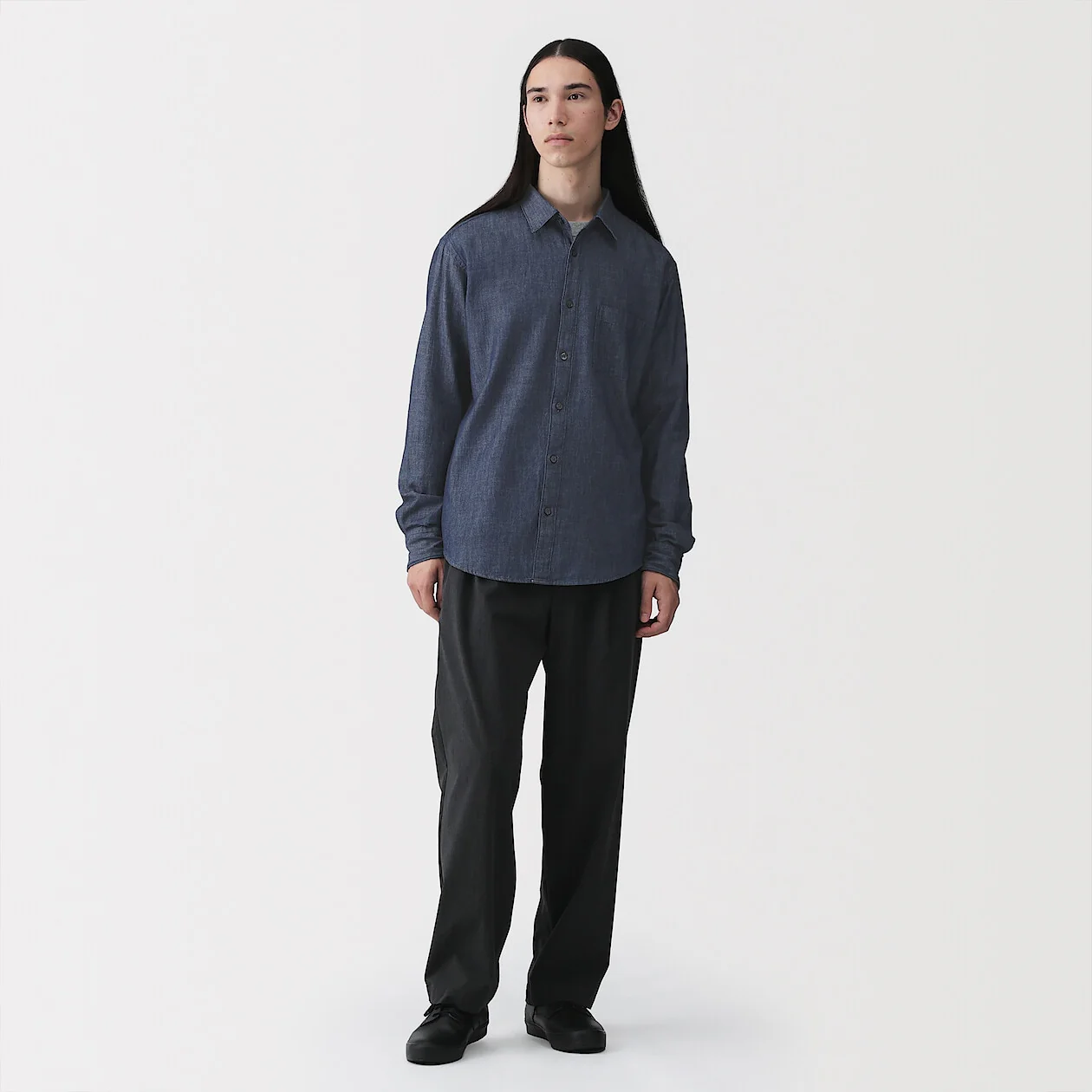 Denim Long Sleeve Shirt - Image 6