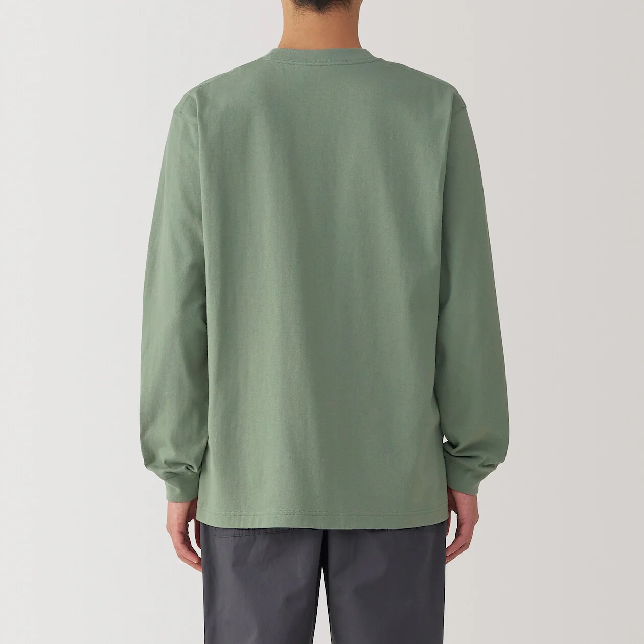 Washed Cotton Heavyweight Crewneck Long Sleeve T-Shirt - Image 11