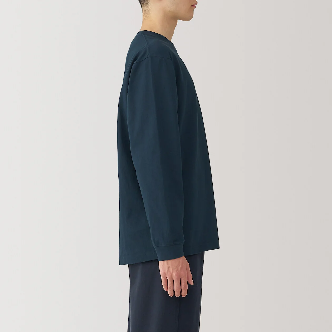 Washed Cotton Heavyweight Crewneck Long Sleeve T-Shirt - Image 17