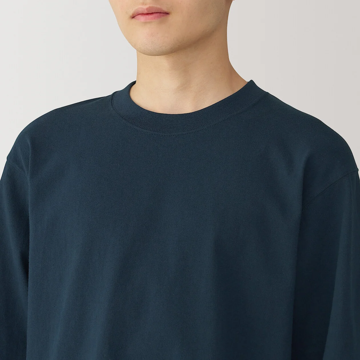 Washed Cotton Heavyweight Crewneck Long Sleeve T-Shirt - Image 19