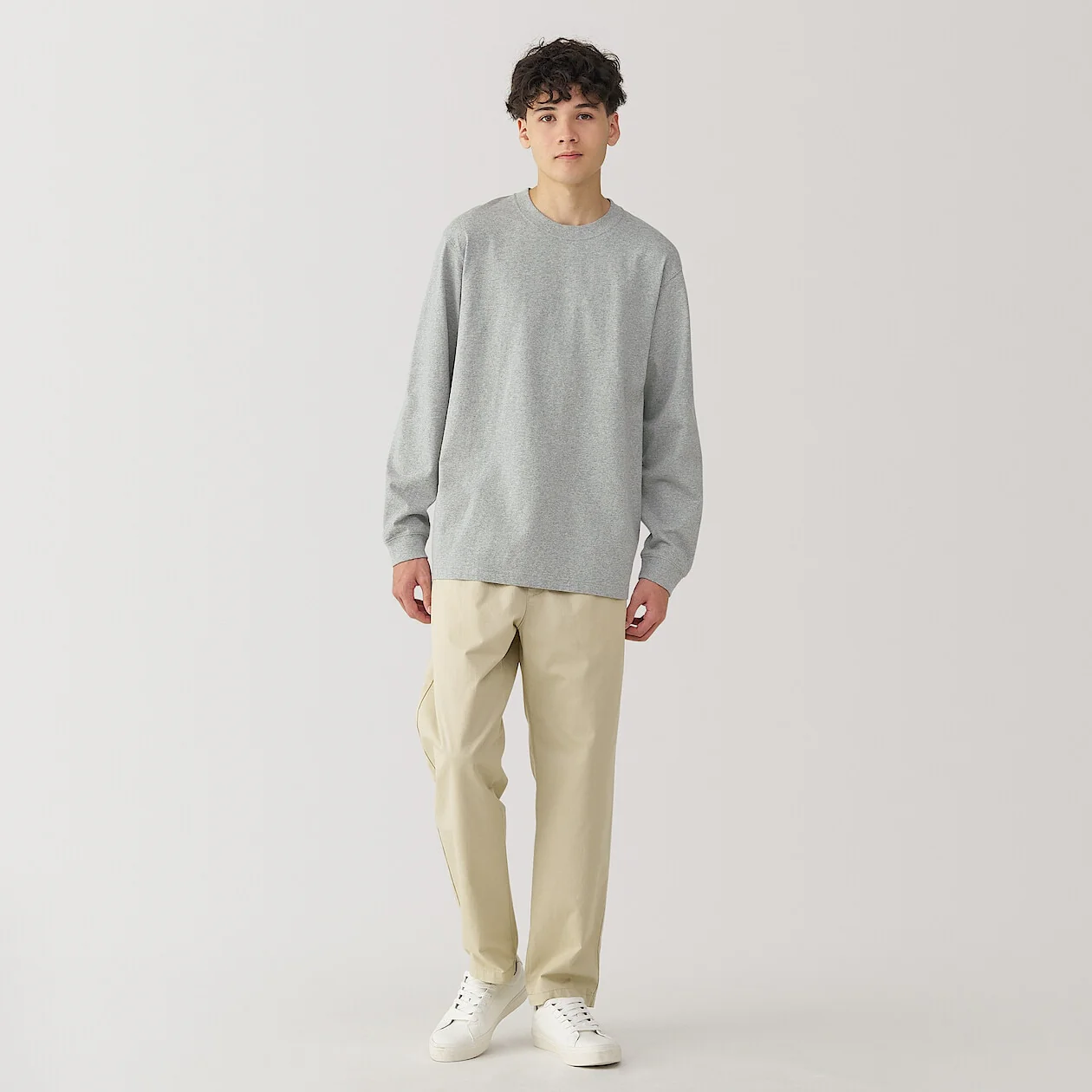 Washed Cotton Heavyweight Crewneck Long Sleeve T-Shirt - Image 23