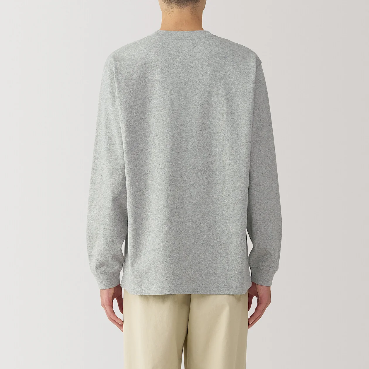 Washed Cotton Heavyweight Crewneck Long Sleeve T-Shirt - Image 25