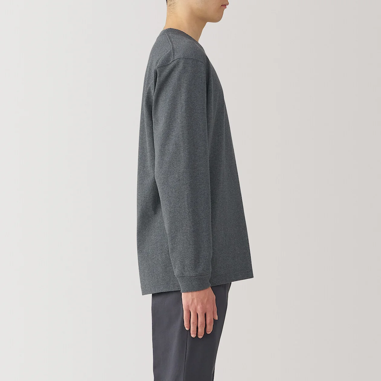Washed Cotton Heavyweight Crewneck Long Sleeve T-Shirt - Image 31