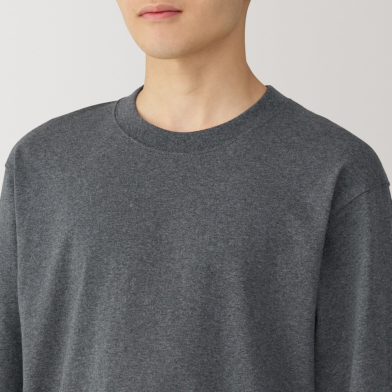 Washed Cotton Heavyweight Crewneck Long Sleeve T-Shirt - Image 33