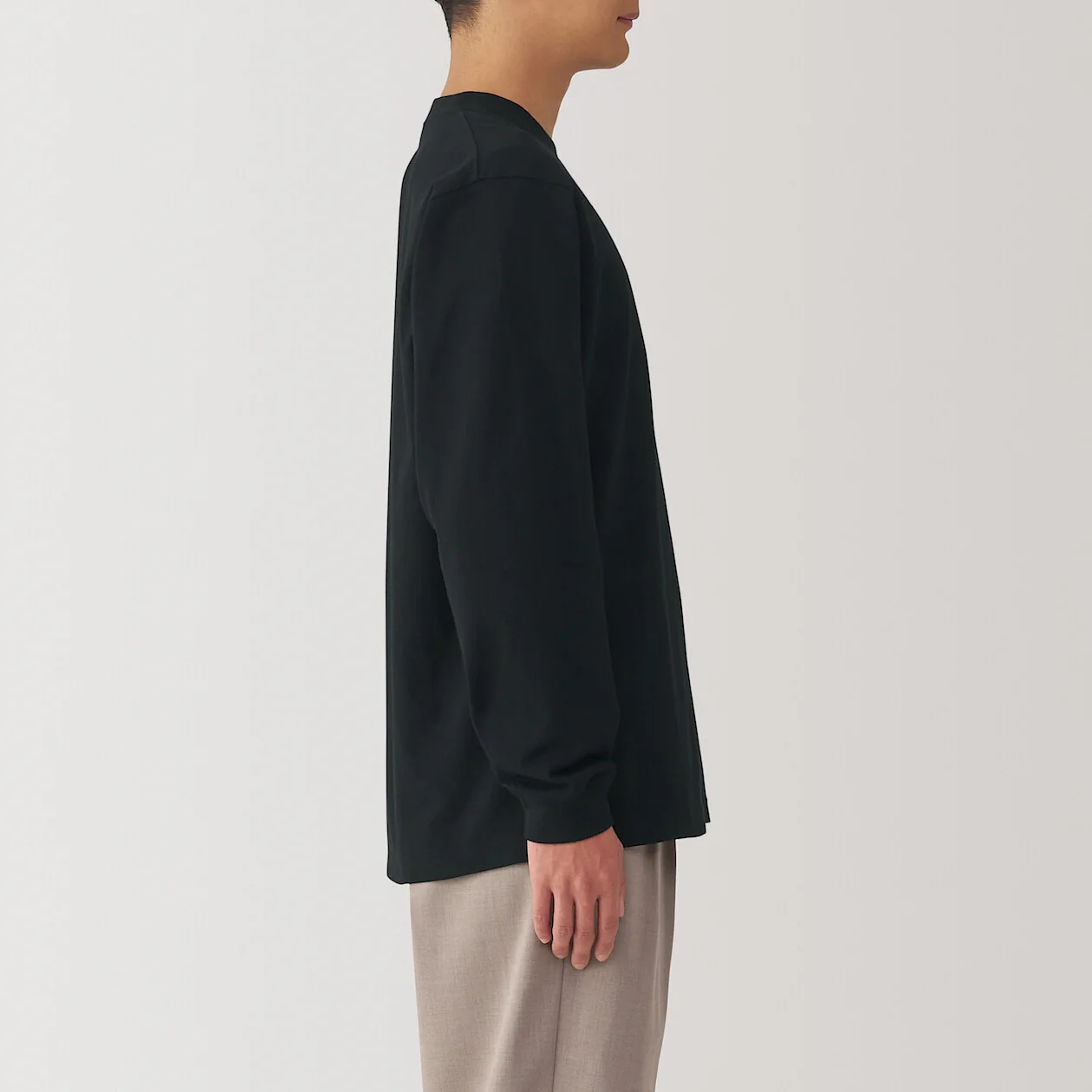 Washed Cotton Heavyweight Crewneck Long Sleeve T-Shirt - Image 38