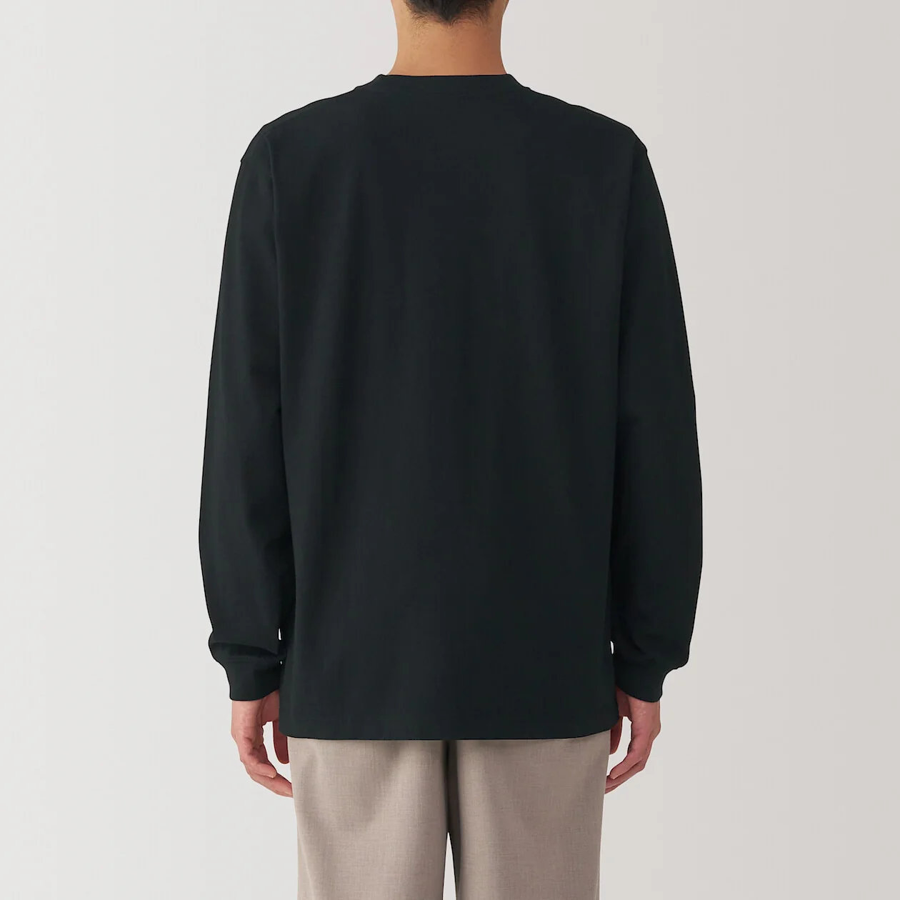 Washed Cotton Heavyweight Crewneck Long Sleeve T-Shirt - Image 39