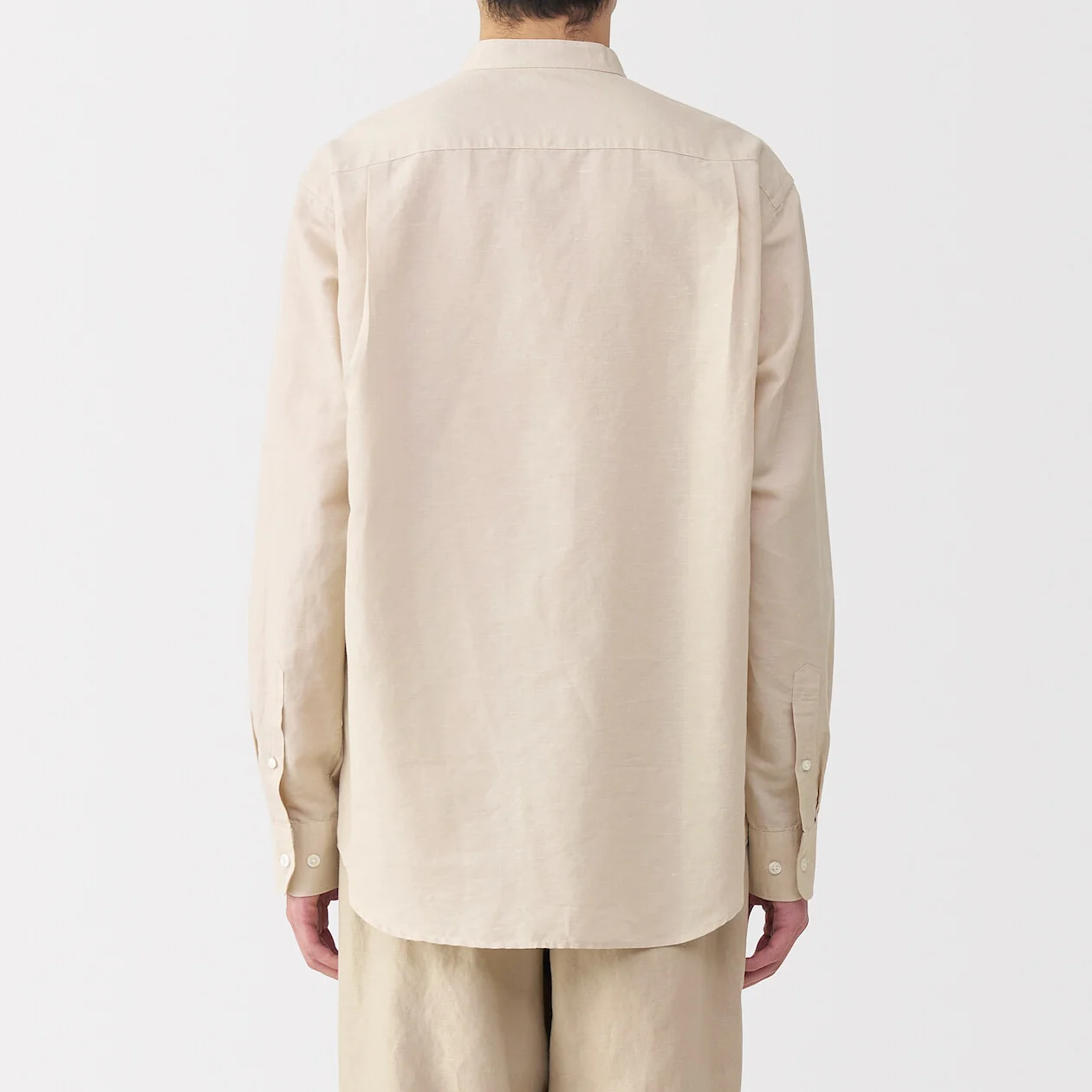 Hemp Cotton Stand Collar Long Sleeve Shirt - Image 12