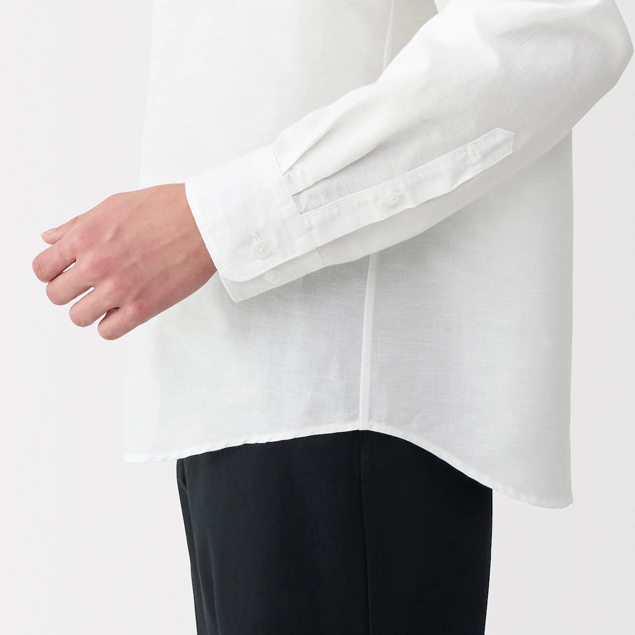 Hemp Cotton Stand Collar Long Sleeve Shirt - Image 30