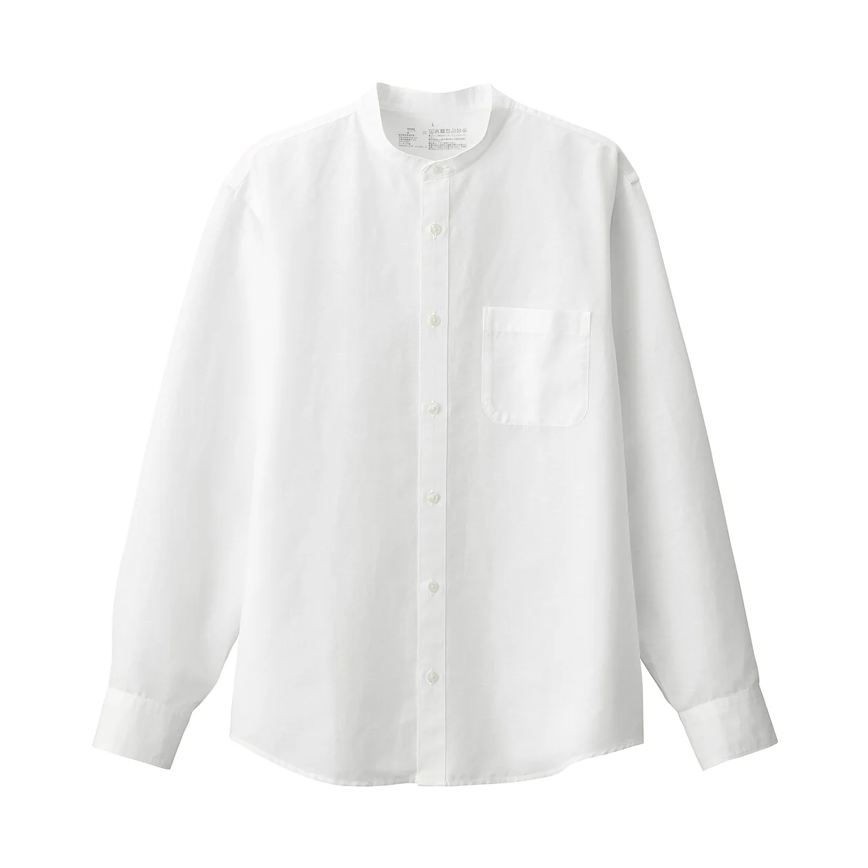 Hemp Cotton Stand Collar Long Sleeve Shirt - Image 31