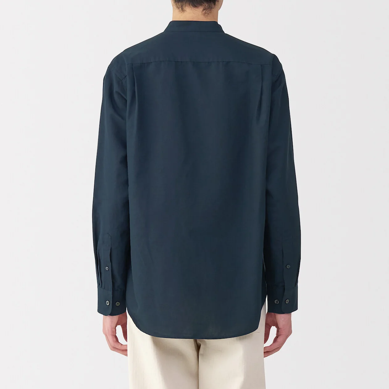 Hemp Cotton Stand Collar Long Sleeve Shirt - Image 36