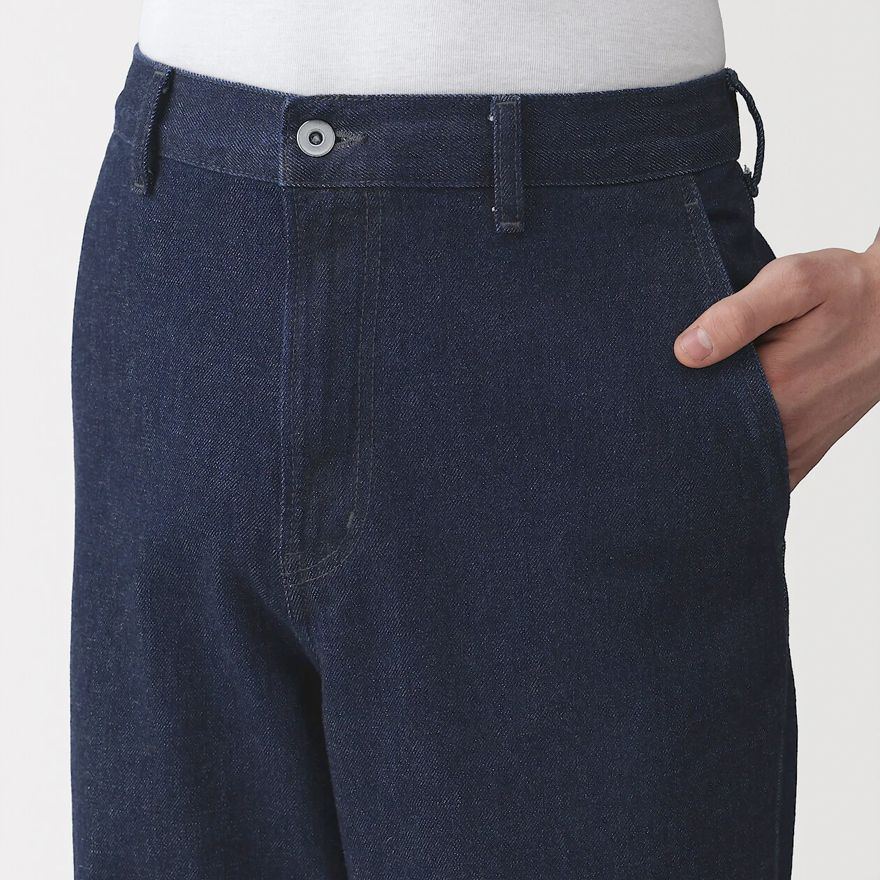 Kapok Blended Denim Wide-Fit Pants - Image 11