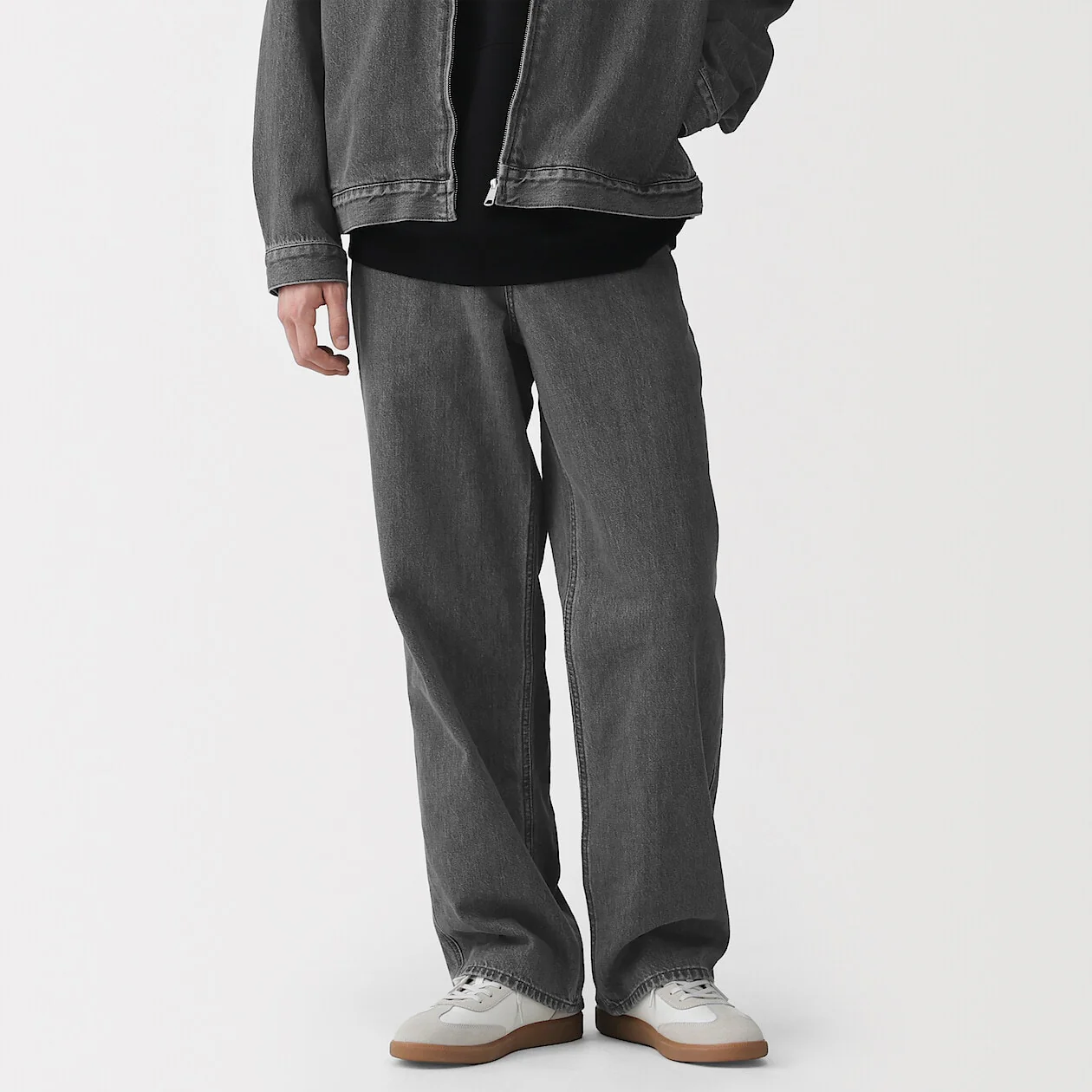 Kapok Blended Denim Wide-Fit Pants - Image 16