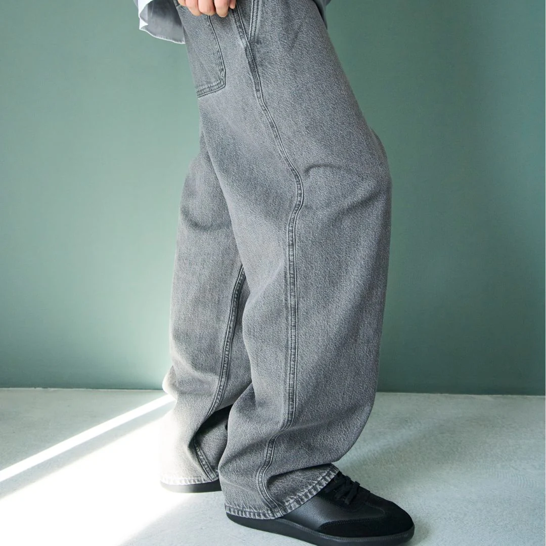 Kapok Blended Denim Wide-Fit Pants - Image 17