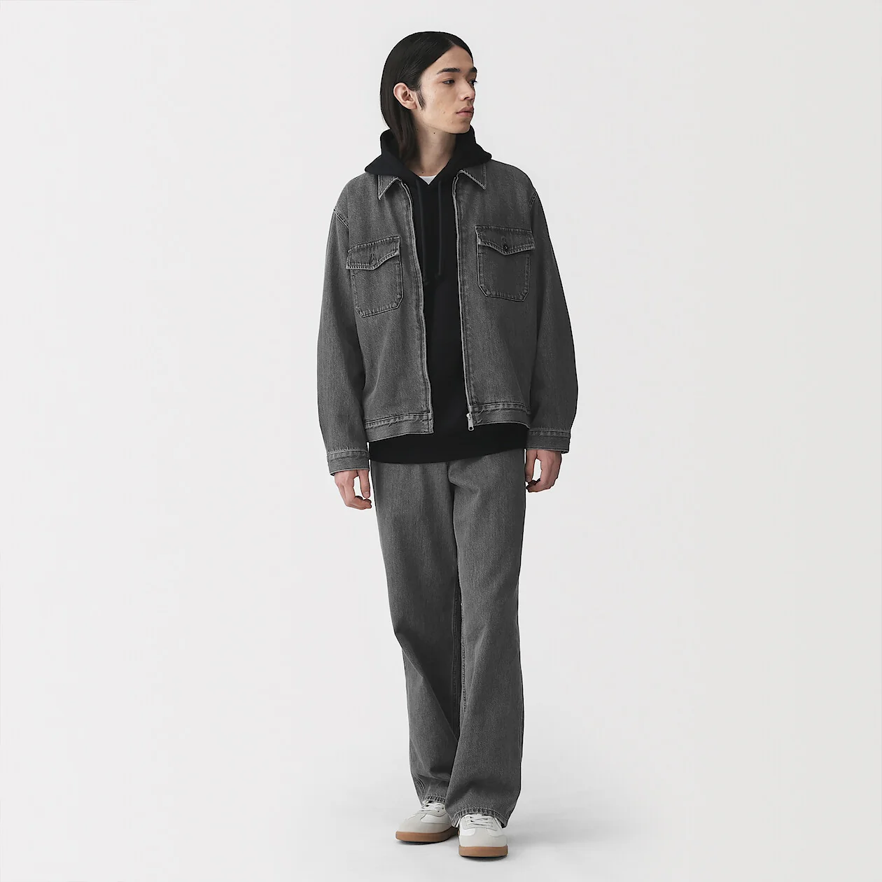 Kapok Blended Denim Wide-Fit Pants - Image 18