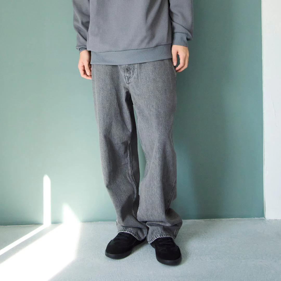 Kapok Blended Denim Wide-Fit Pants - Image 19