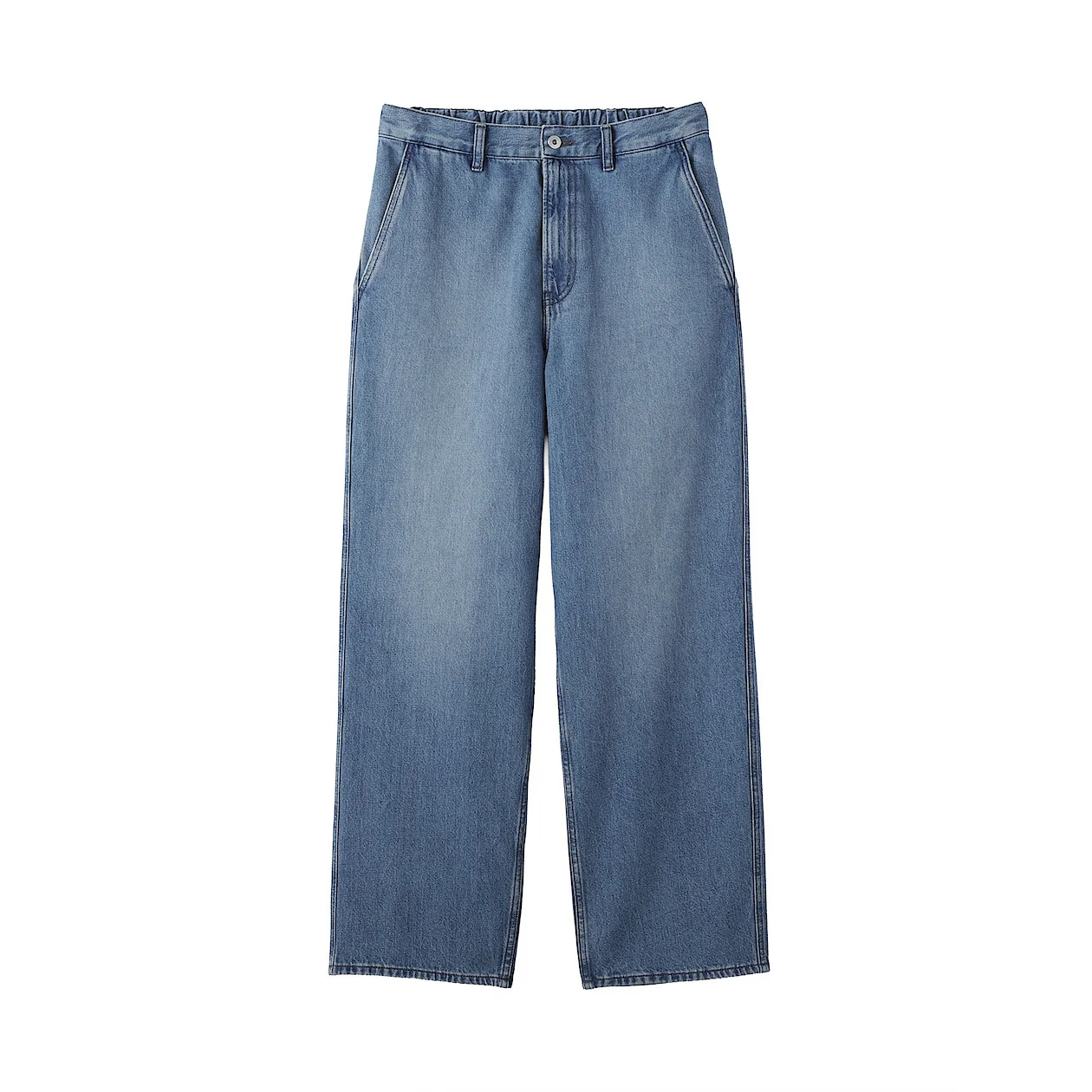 Kapok Blended Denim Wide-Fit Pants - Image 5