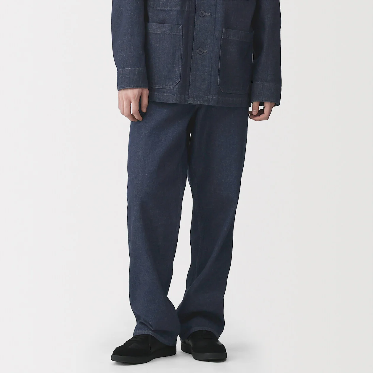 Kapok Blended Denim Wide-Fit Pants - Image 7