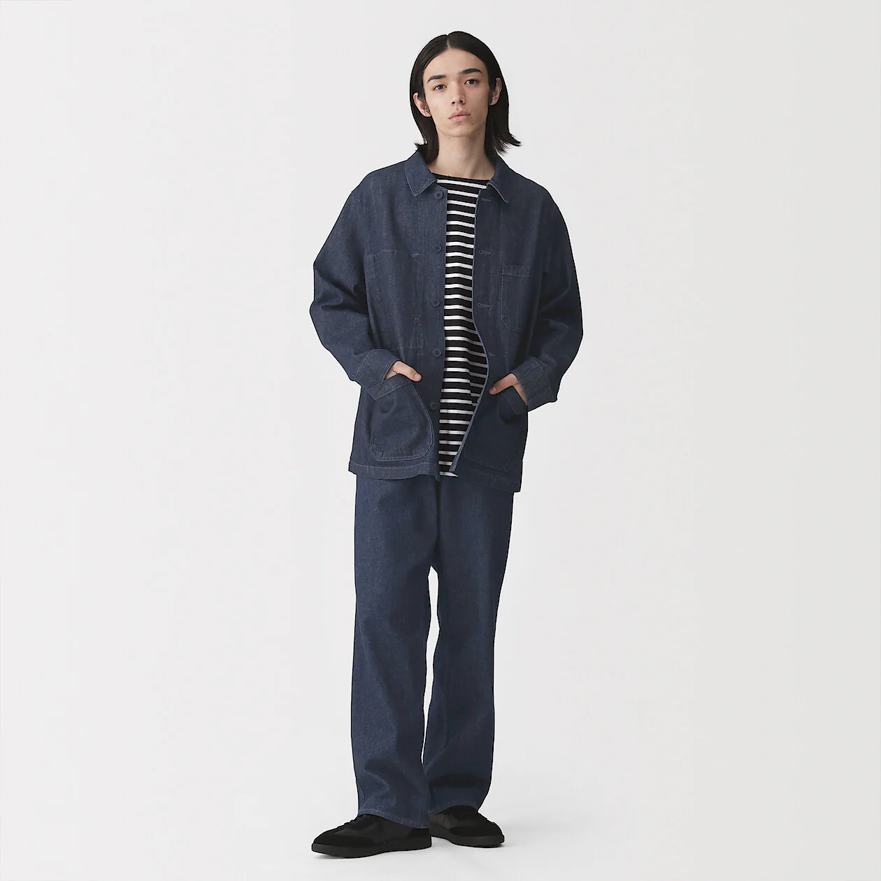 Kapok Blended Denim Wide-Fit Pants - Image 8