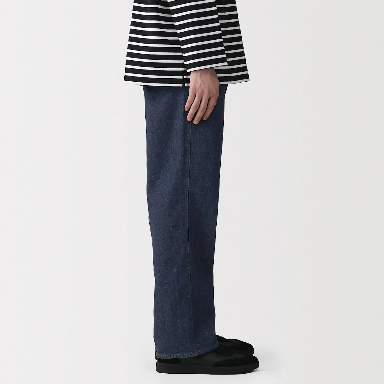 Kapok Blended Denim Wide-Fit Pants - Image 9