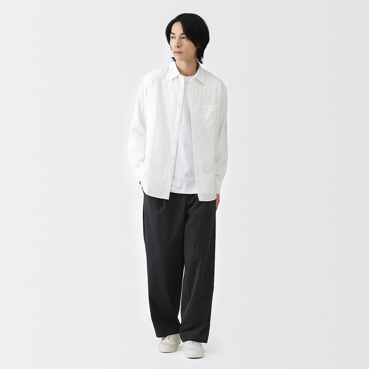 Kapok Blended Double Gauze Long Sleeve Shirt - Image 10