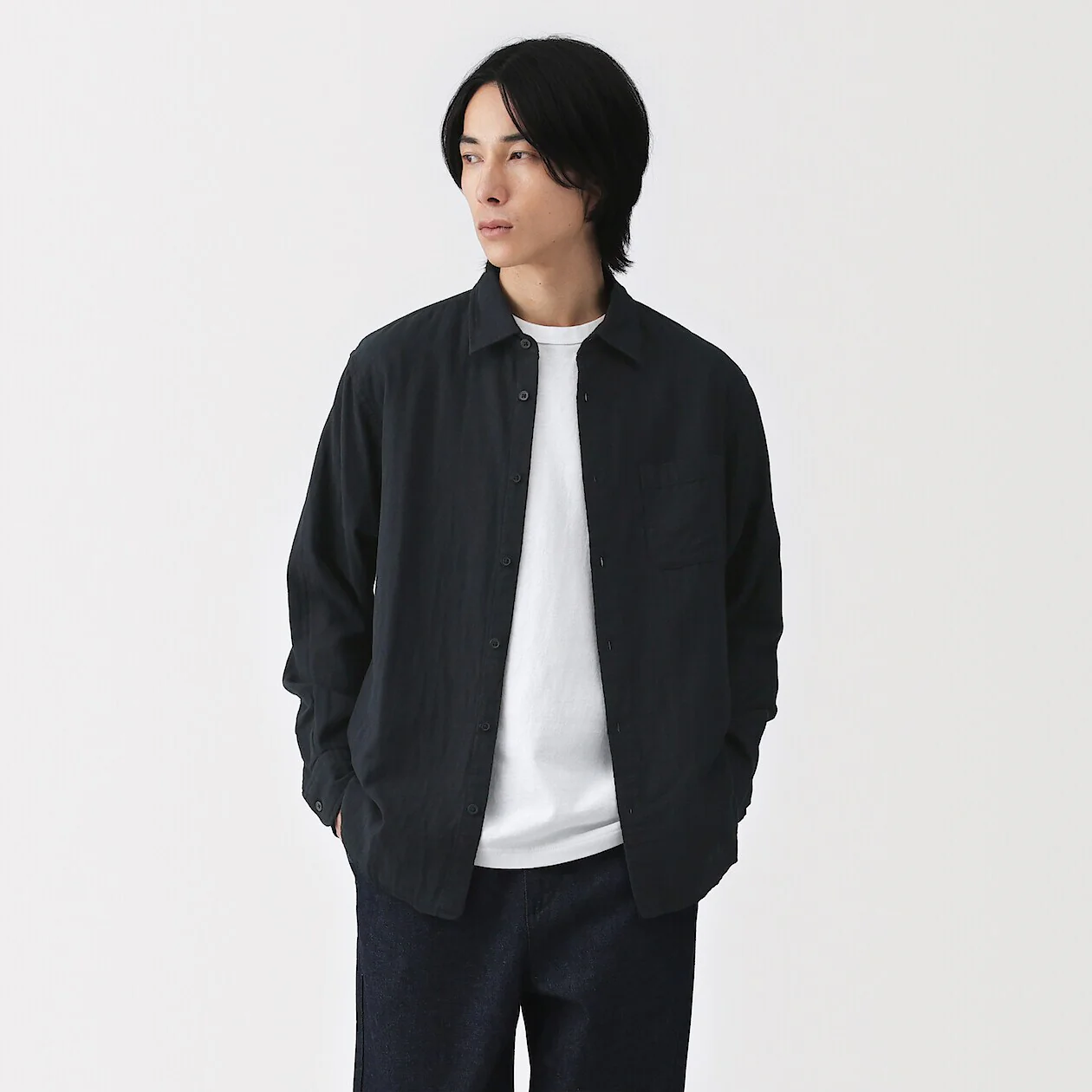 Kapok Blended Double Gauze Long Sleeve Shirt - Image 14
