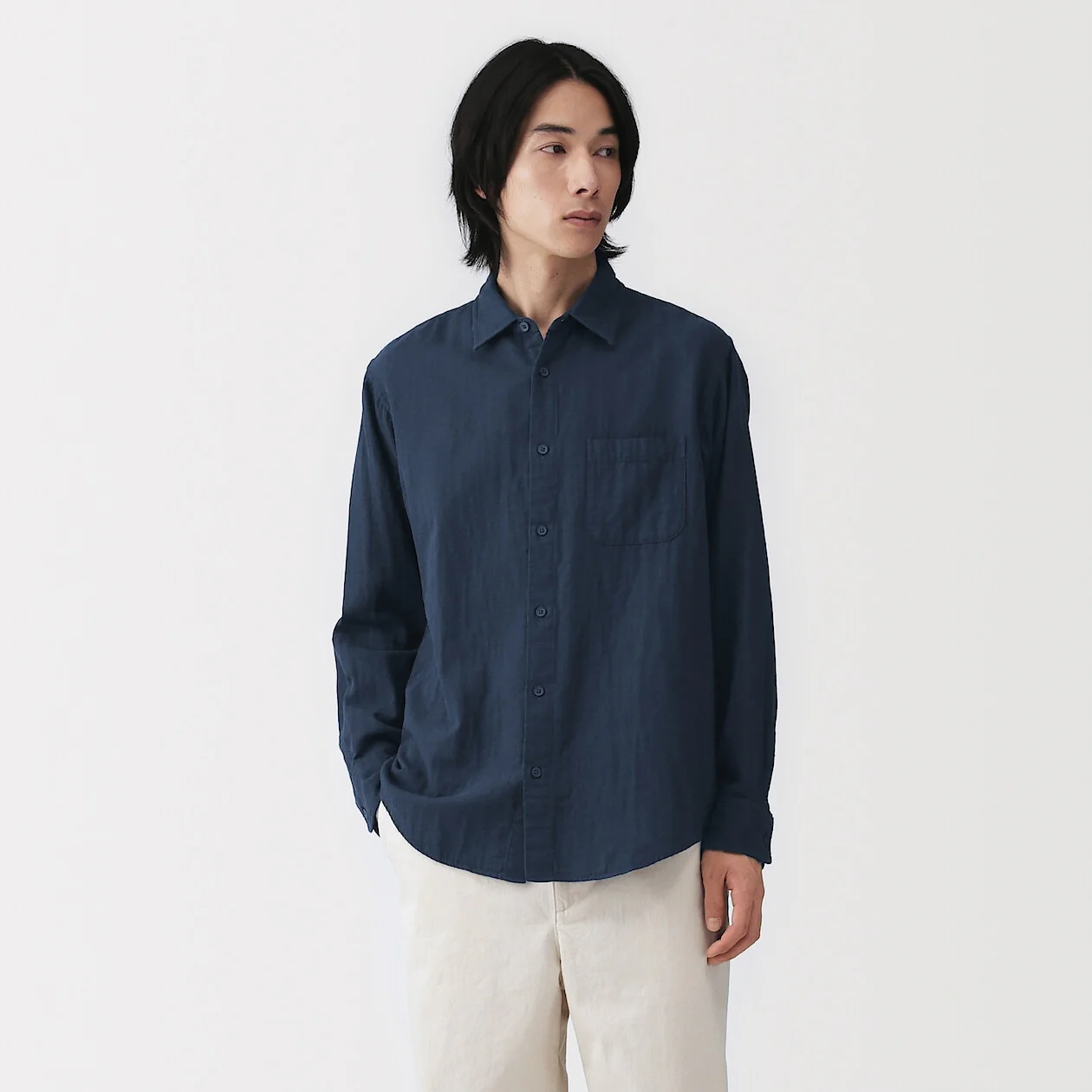 Kapok Blended Double Gauze Long Sleeve Shirt - Image 18