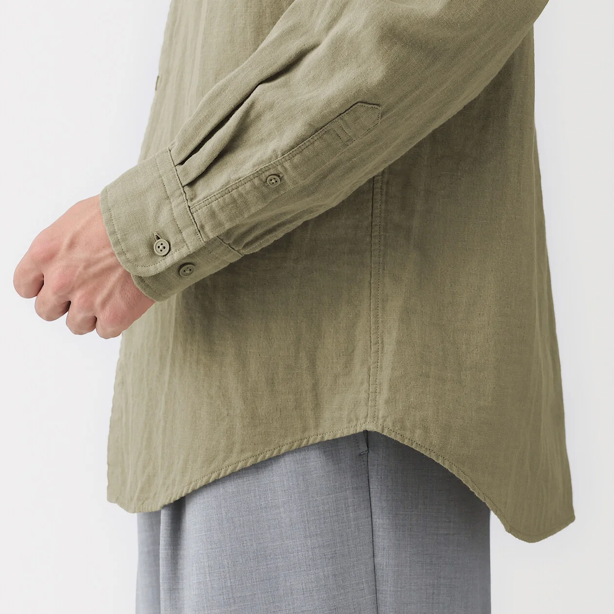 Kapok Blended Double Gauze Long Sleeve Shirt - Image 6