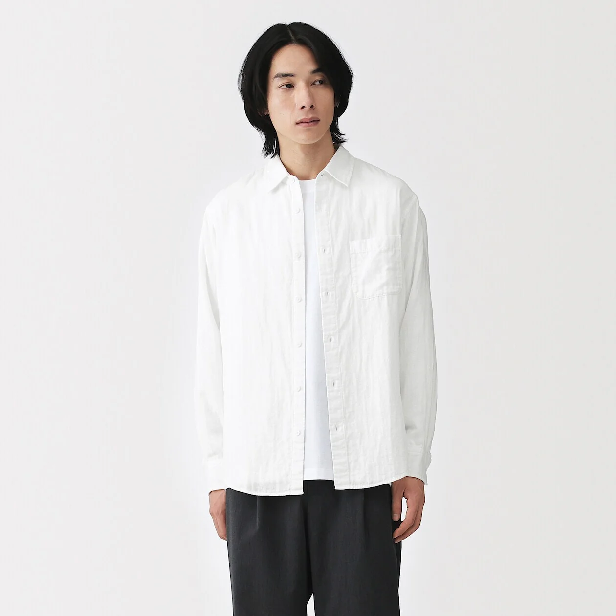 Kapok Blended Double Gauze Long Sleeve Shirt - Image 9