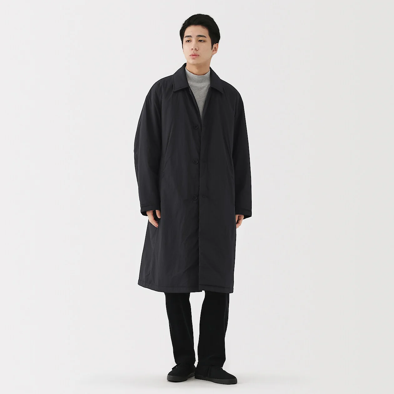 Padded Stand Fall Collar Coat - Image 11