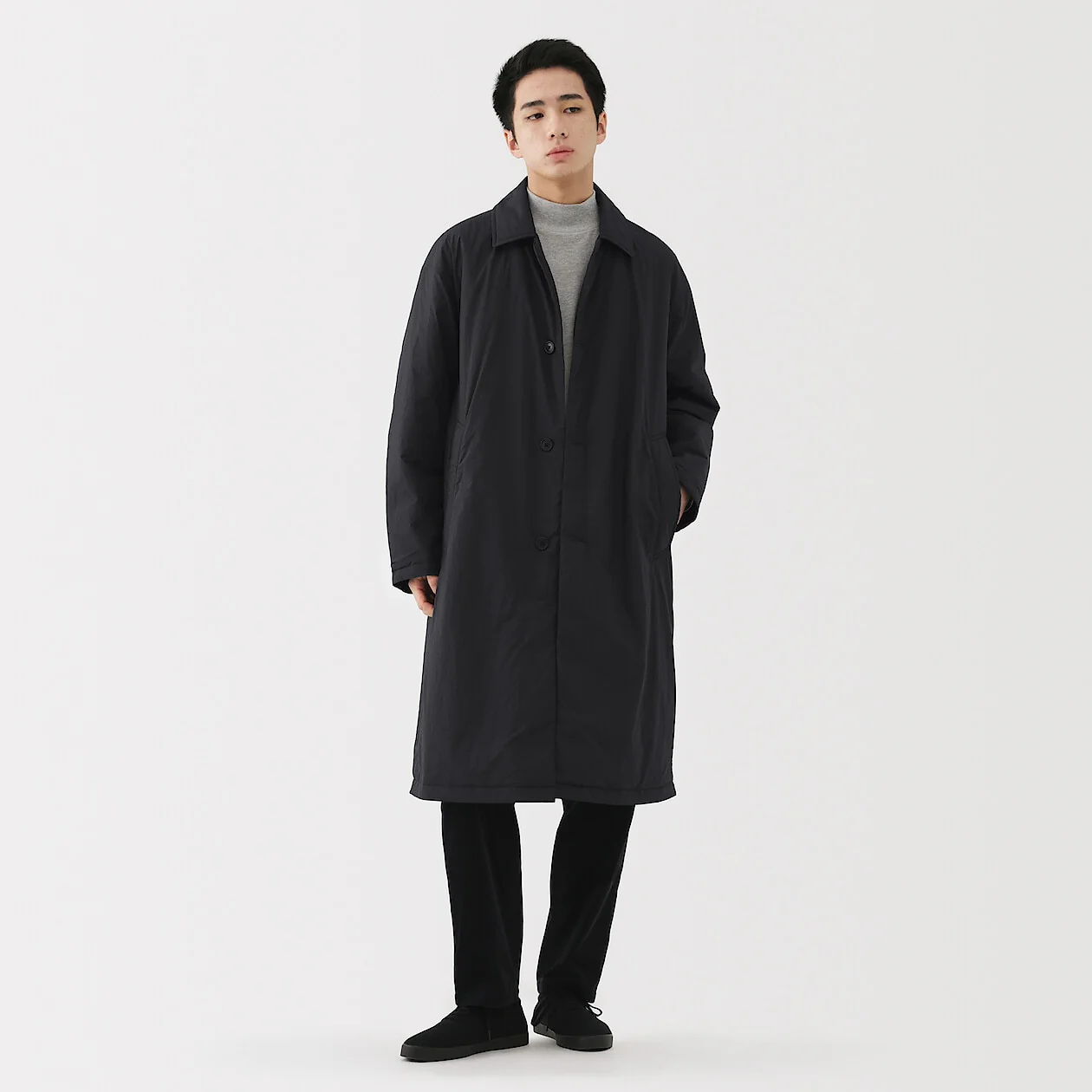 Padded Stand Fall Collar Coat - Image 12