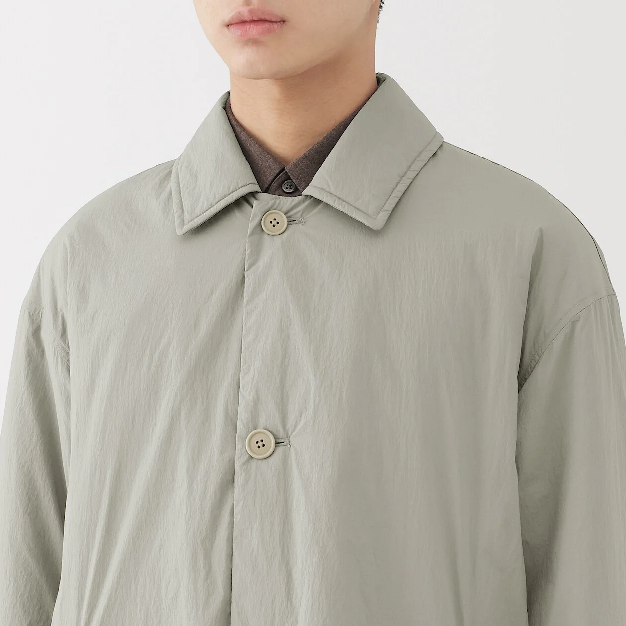 Padded Stand Fall Collar Coat - Image 5