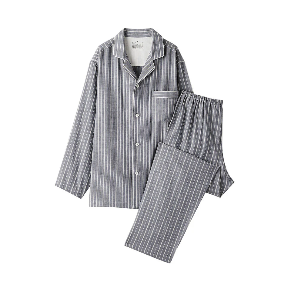 Side Seamless Double Gauze Long Sleeve Pyjamas - Image 14