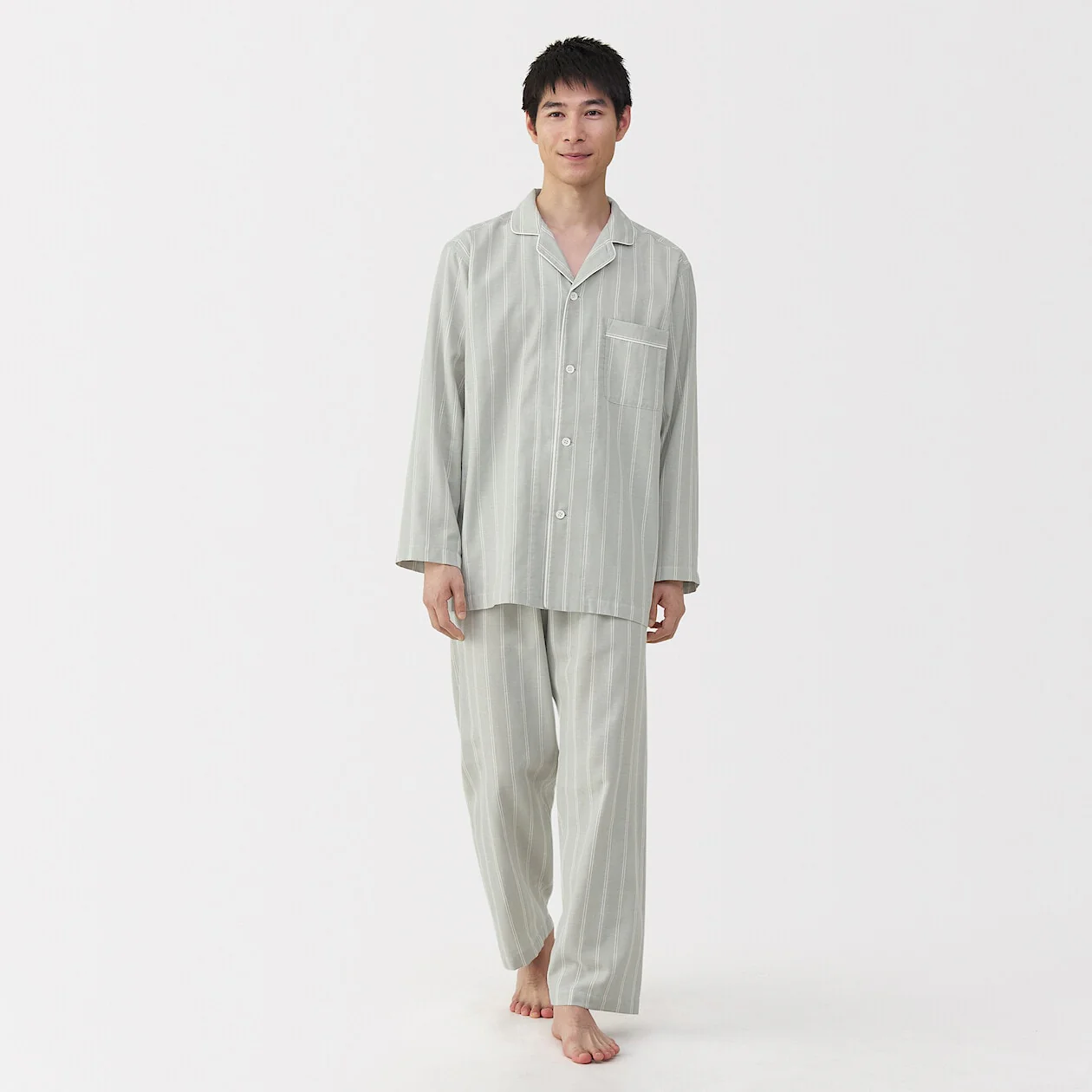 Side Seamless Double Gauze Long Sleeve Pyjamas - Image 36