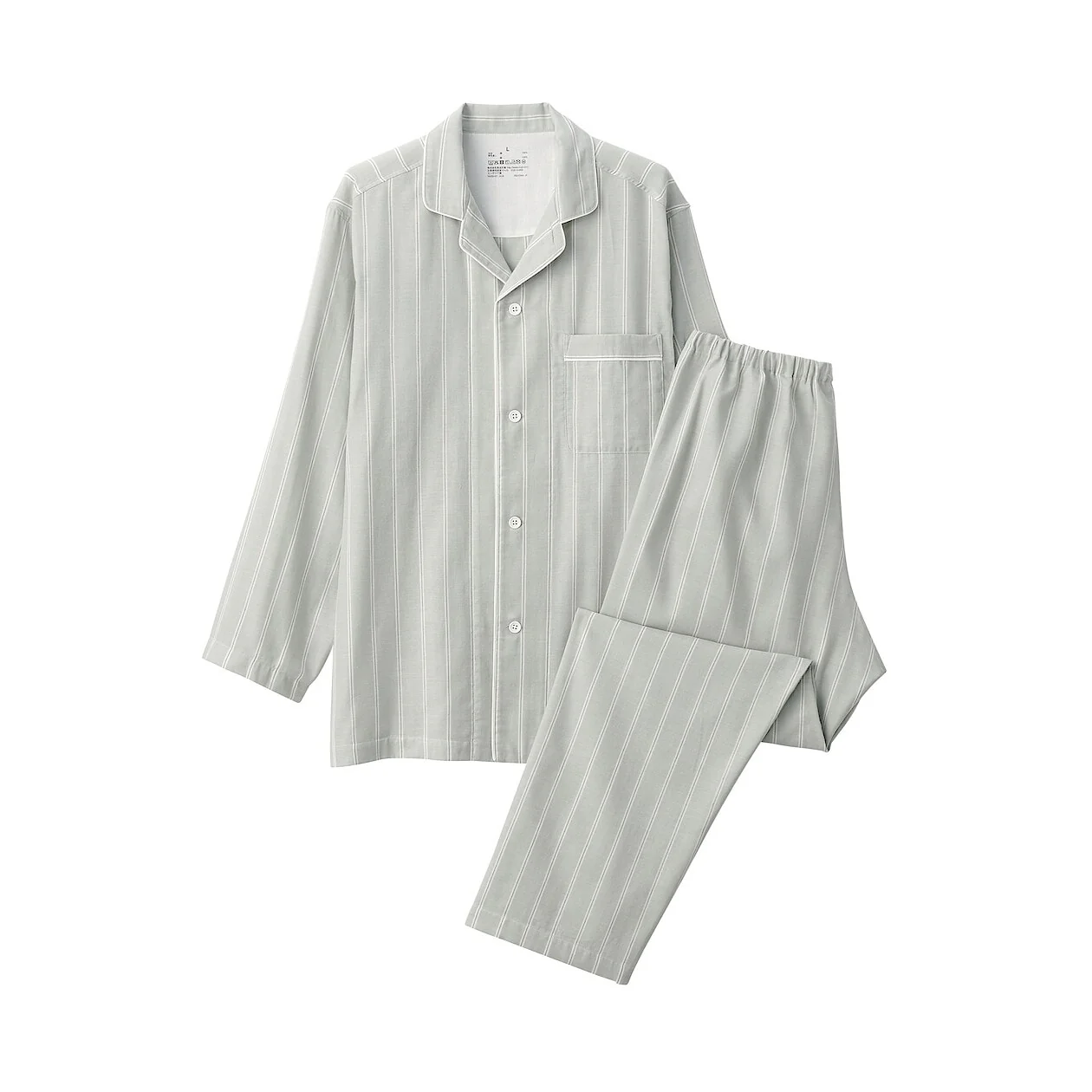 Side Seamless Double Gauze Long Sleeve Pyjamas - Image 47