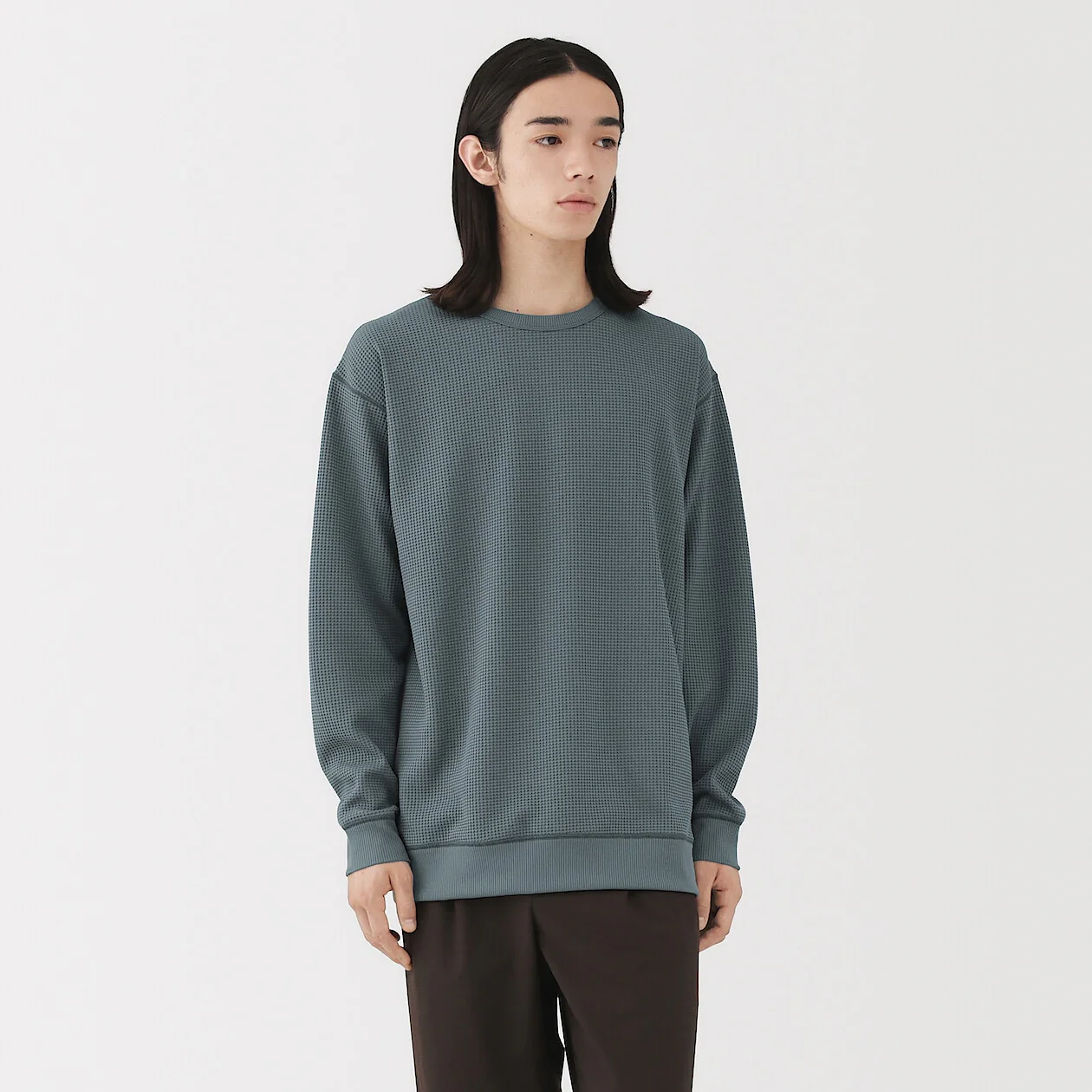 UV Protection Quick Dry Waffle Crewneck Long Sleeve T-Shirt - Image 26