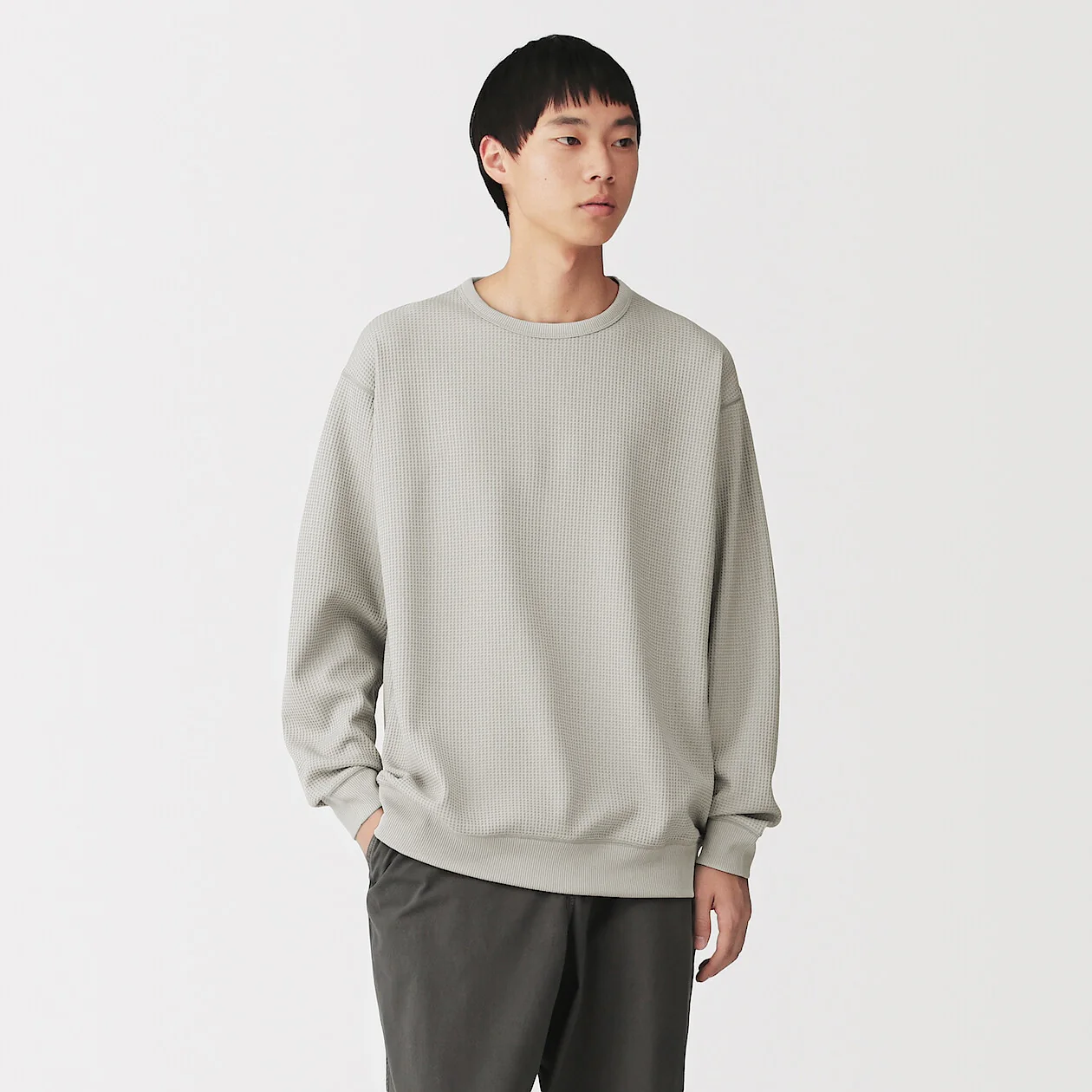 UV Protection Quick Dry Waffle Crewneck Long Sleeve T-Shirt - Image 38